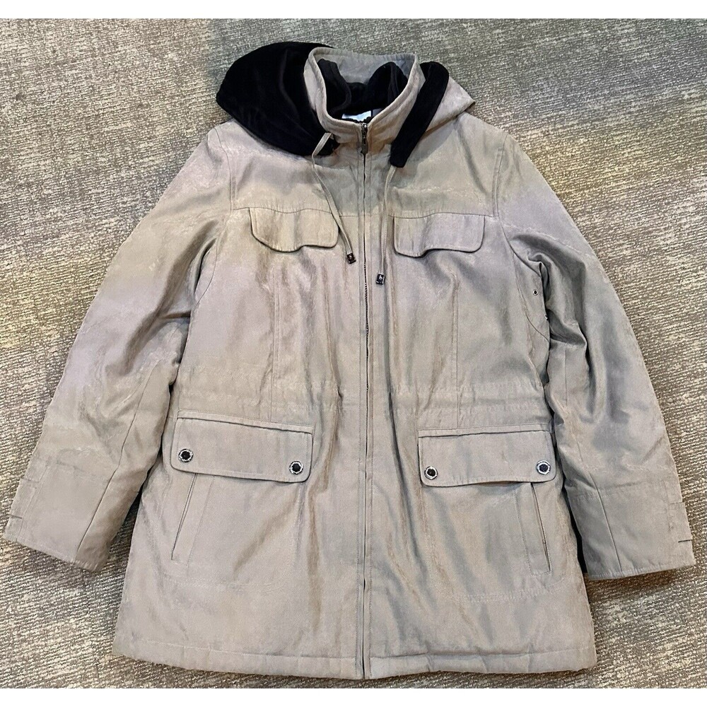 Croft & Barrow Women's M Warm Insulated Winter Hooded Parka Jacket Coat Brown